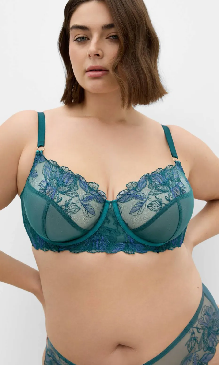 Kimora Demi Underwire Bra - deep teal