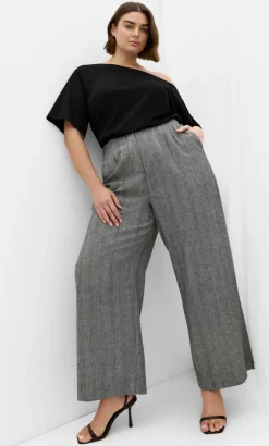 Kings Road Wide Leg Pant - herringbone