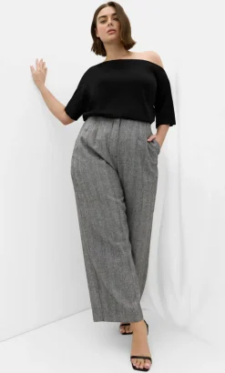 Kings Road Wide Leg Pant - herringbone