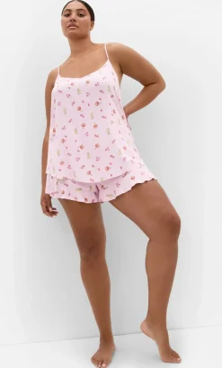 Kitty Berry Print Pyjama Set - baby pink
