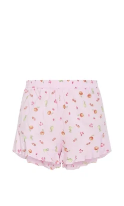 Kitty Berry Print Pyjama Set - baby pink