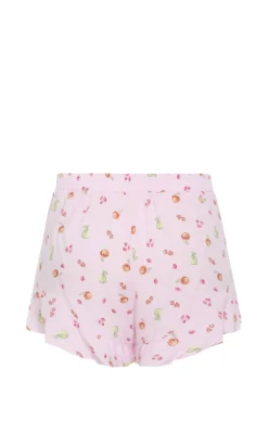 Kitty Berry Print Pyjama Set - baby pink