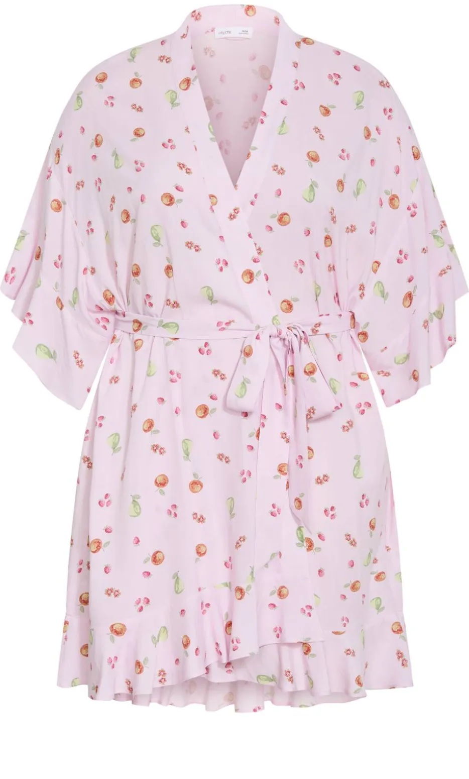 Kitty Berry Print Sleep Kimono - baby pink