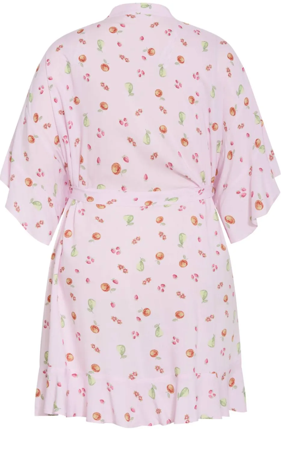 Kitty Berry Print Sleep Kimono - baby pink