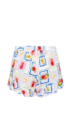 Kitty Citrus Print Pyjama Set - ivory