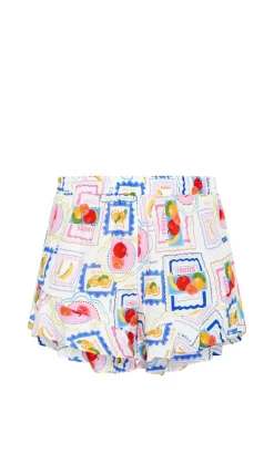Kitty Citrus Print Pyjama Set - ivory