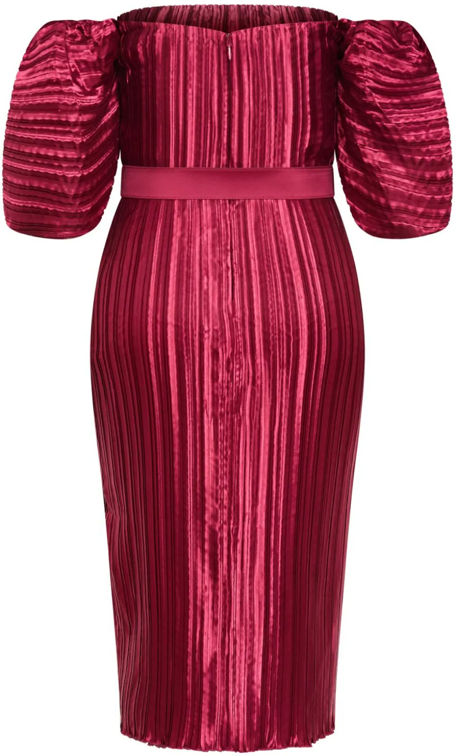 Krista Pleat Midi Dress - raspberry