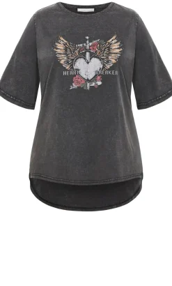 Kyra Cotton Tee - black wash
