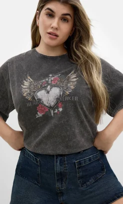 Kyra Cotton Tee - black wash