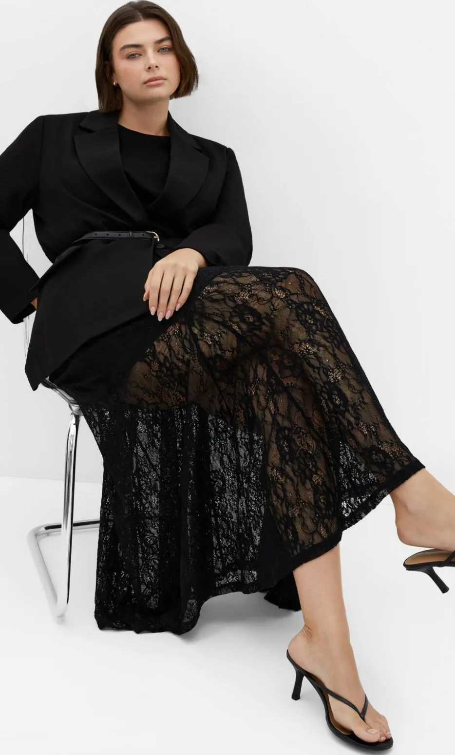 Lacey Maxi Skirt - black