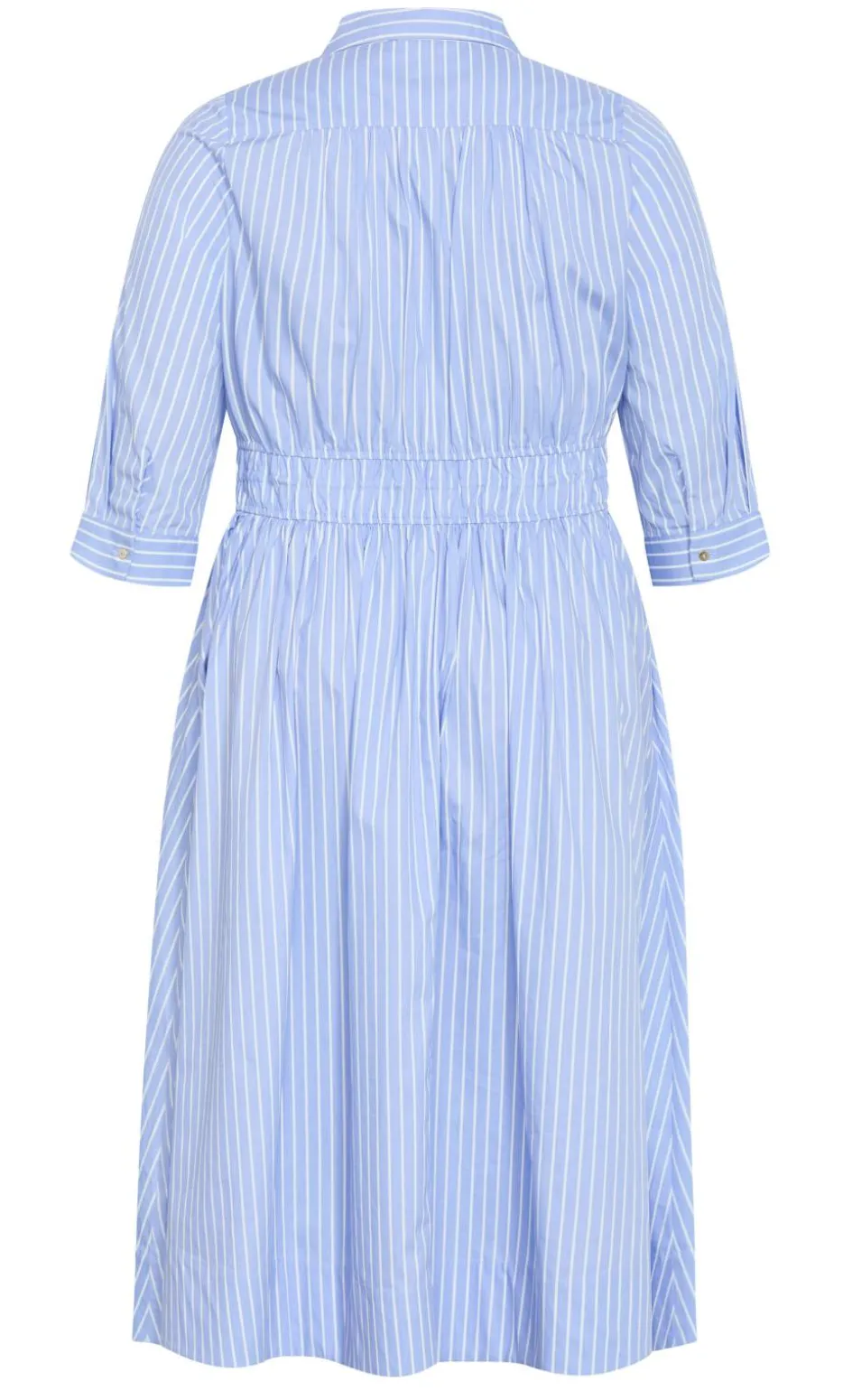 Lana Elbow Sleeve Shirt Dress - sky blue