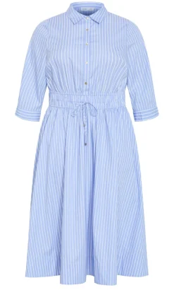 Lana Elbow Sleeve Shirt Dress - sky blue