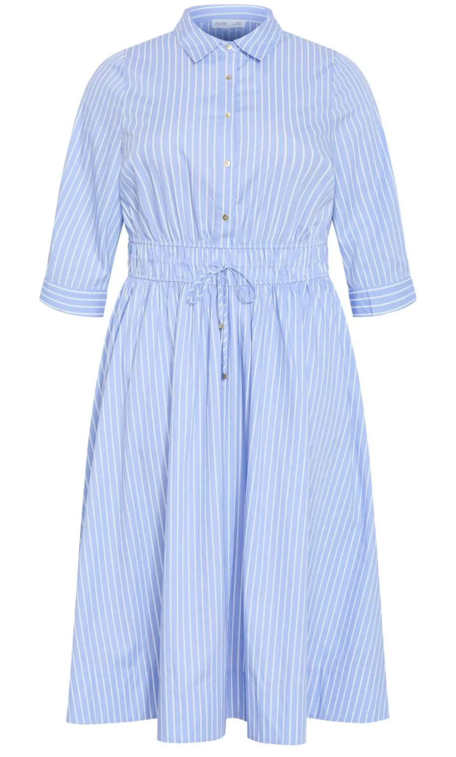 Lana Elbow Sleeve Shirt Dress - sky blue