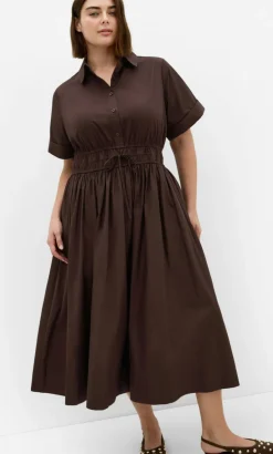 Lana Midi Shirt Dress - chocolate
