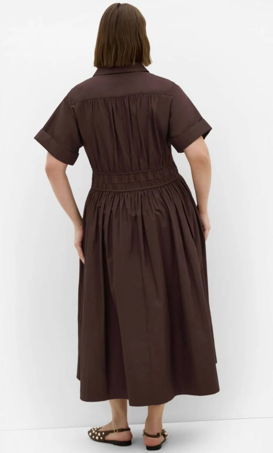 Lana Midi Shirt Dress - chocolate