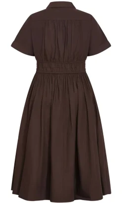 Lana Midi Shirt Dress - chocolate