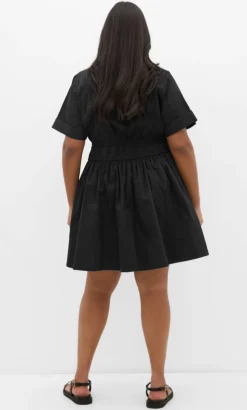 Lana Mini Shirt Dress - black