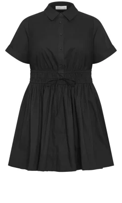 Lana Mini Shirt Dress - black