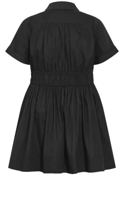 Lana Mini Shirt Dress - black