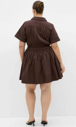 Lana Mini Shirt Dress - chocolate