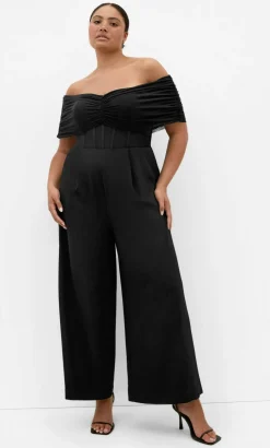 Lana Off Shoulder Jumpsuit - black