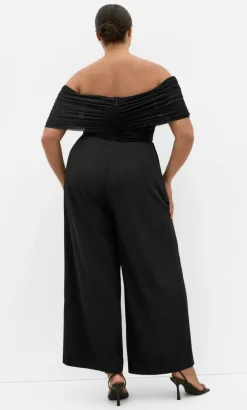 Lana Off Shoulder Jumpsuit - black