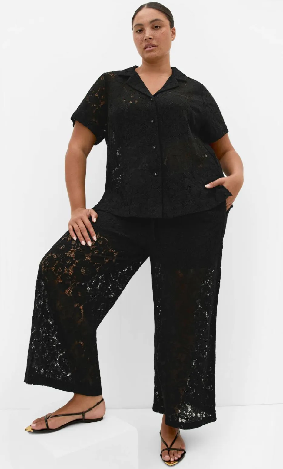 Lani Lace Pant - black