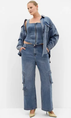 Lara Denim Corset Top - light wash