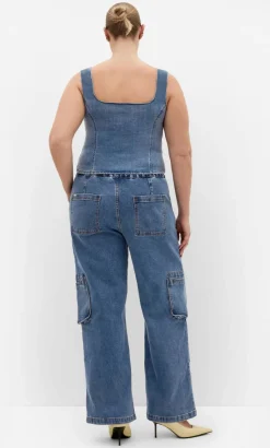 Lara Denim Corset Top - light wash
