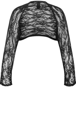 Layla Lace Shrug - black