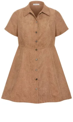 Leia Short Sleeve Mini Dress - caramel