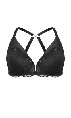 Lia Contour Plunge Lace Bra - black