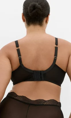 Lia Contour Plunge Lace Bra - black