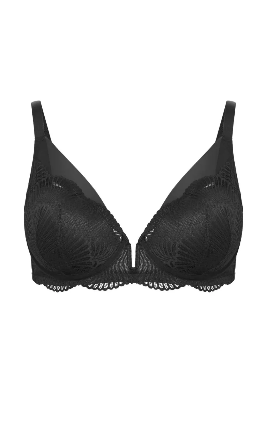 Lia Contour Plunge Lace Bra - black