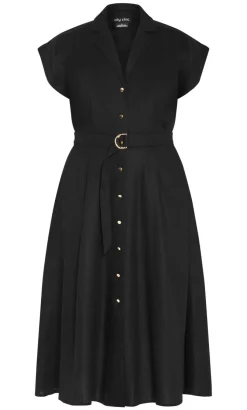 Liliana Linen Dress - black