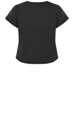 Lily Cotton Tee - black acid wash
