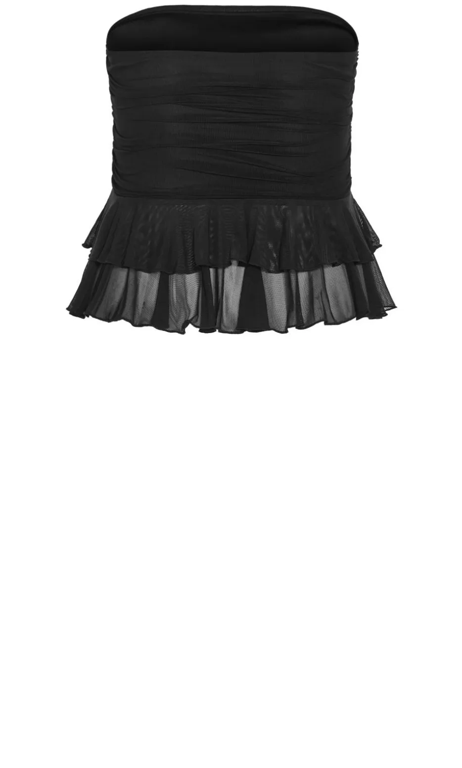 Livia Ruched Mesh Bustier - black