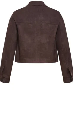 Liza Lightweight Suedette Jacket - espresso