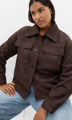Liza Lightweight Suedette Jacket - espresso