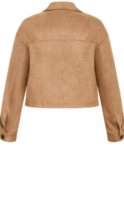 Liza Lightweight Suedette Jacket - caramel