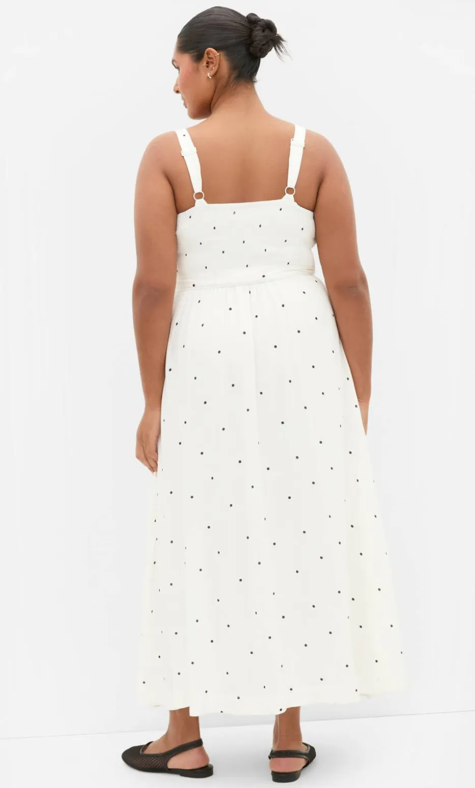 Lola Spot A-Line Maxi Dress - ivory
