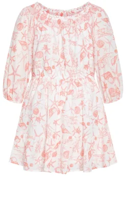 Lorelai Print Dress - coral