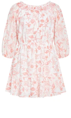 Lorelai Print Dress - coral