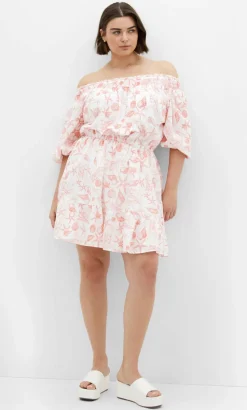 Lorelai Print Dress - coral