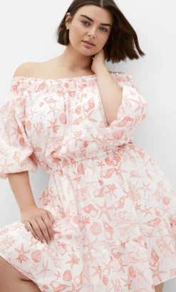 Lorelai Print Dress - coral