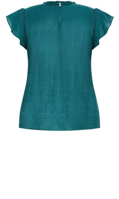 Lorelai Short Sleeve Top - emerald