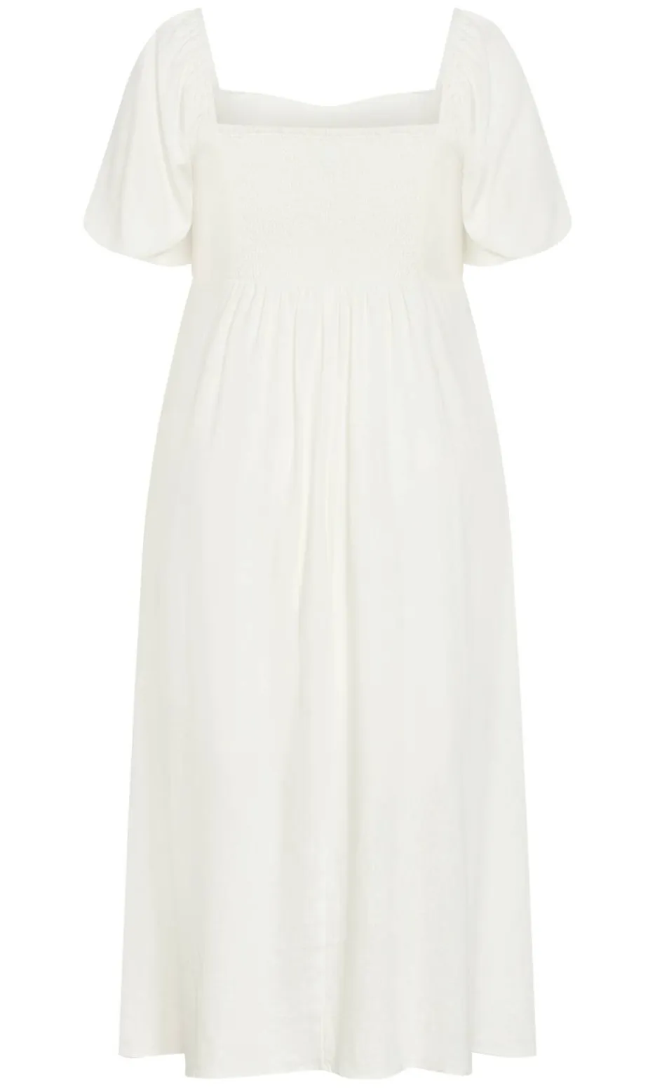 Lori Linen Midi Dress - ivory