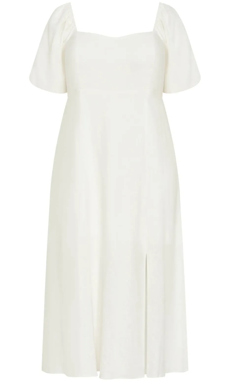 Lori Linen Midi Dress - ivory