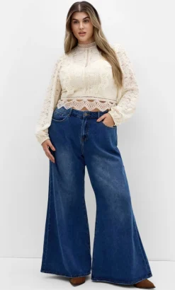 Lucielle Long Sleeve Lace Top - porcelain