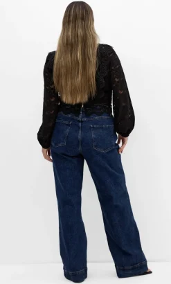 Lucielle Long Sleeve Lace Top - black